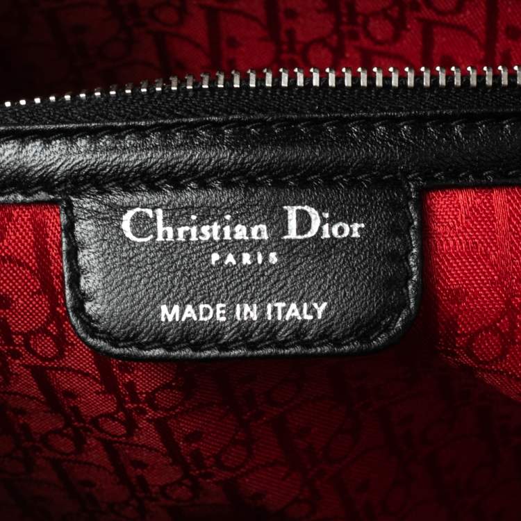 Pre Owned Dior Black Cannage Leather Extra Large Lady Dior Tote