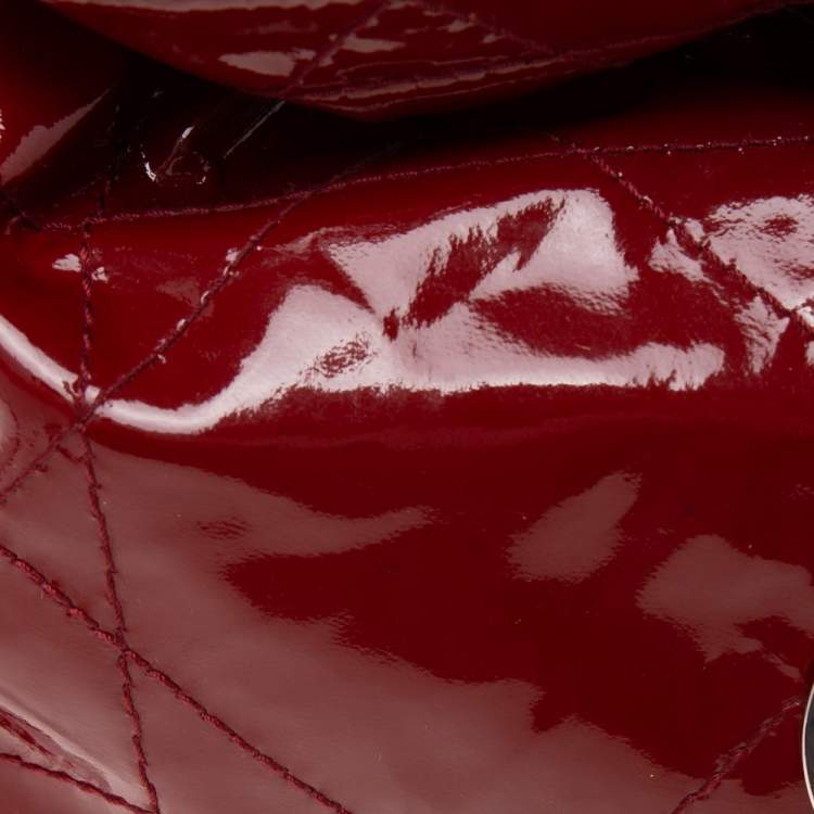 مملوكة مسبقًا Dior Red Cannage Patent Leather Le Trente Hobo