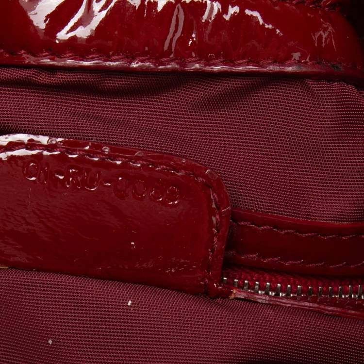 مملوكة مسبقًا Dior Red Cannage Patent Leather Le Trente Hobo