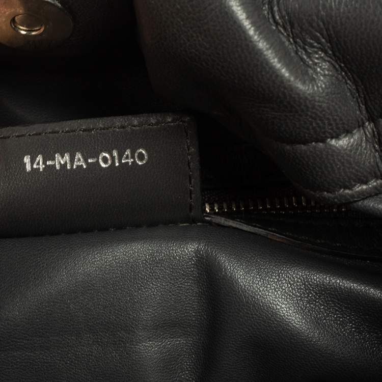 Pre Owned Dior Grey Cannage Leather and Fur Le Trente Hobo