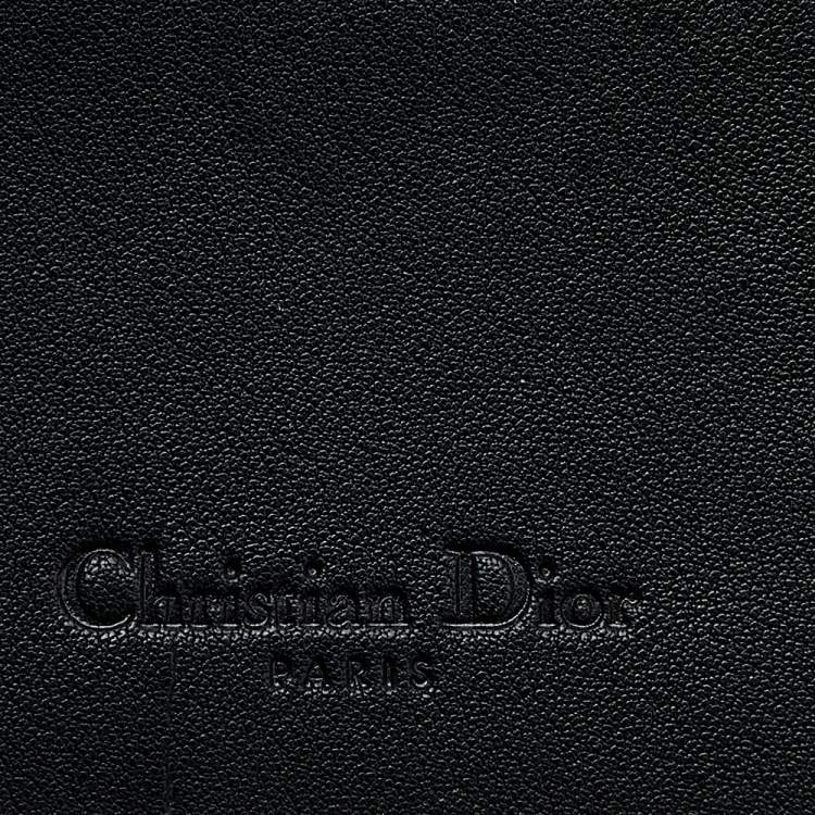 Pre Owned Christian Dior Black Leather Vintage Gaucho Saddle Wallet