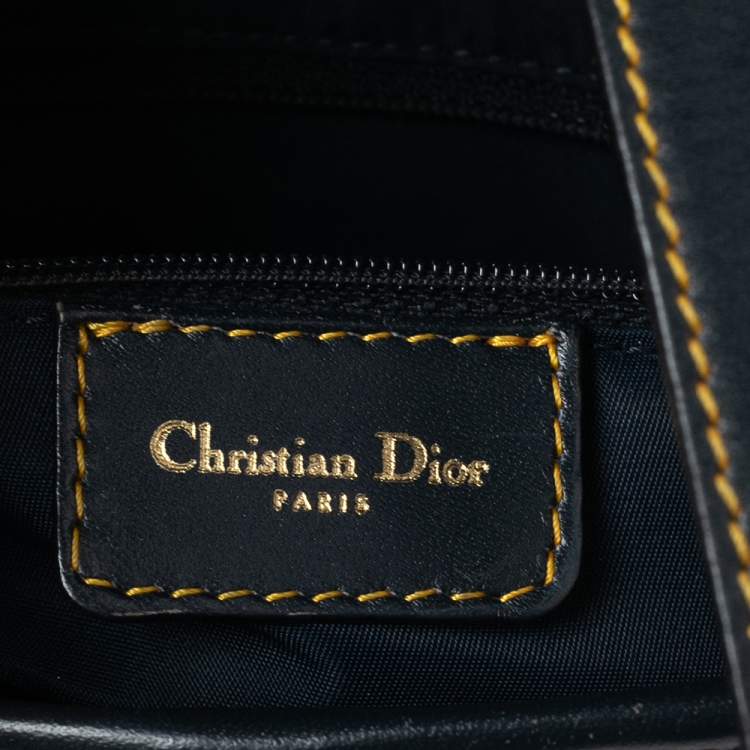 Pre Owned Dior Blue Oblique Denim Saddle Bag