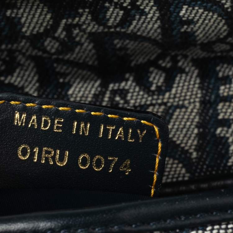 Pre Owned Dior Blue Oblique Denim Saddle Bag