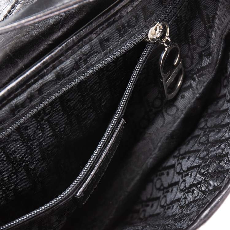 Pre Owned Dior Black Leather Saddle Piercing Bag