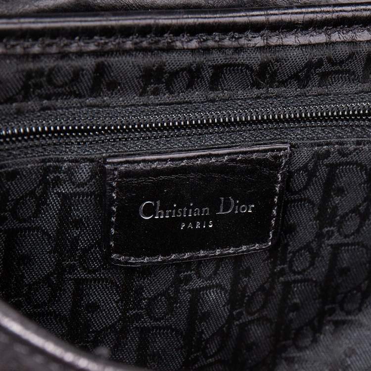 Pre Owned Dior Black Leather Saddle Piercing Bag