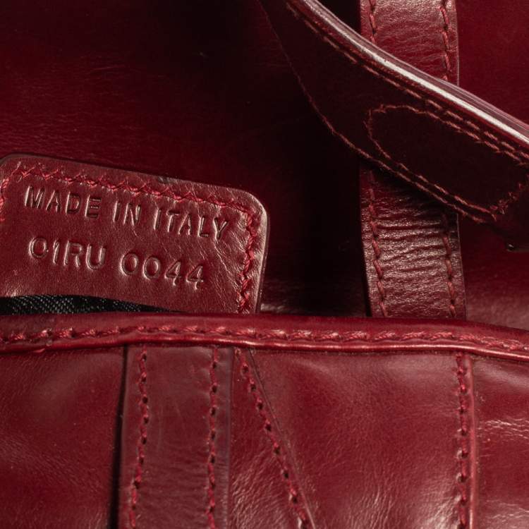 Pre Owned Dior Red Leather Saddle Piercing Bag