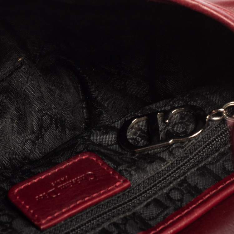 Pre Owned Dior Red Leather Saddle Piercing Bag