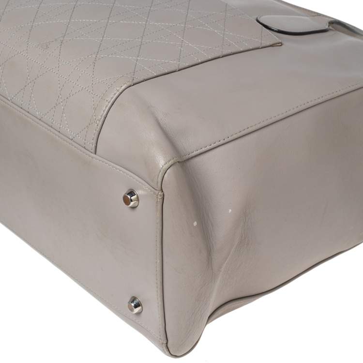 Pre Owned Dior Grey Leather Nappy Diaper Bag