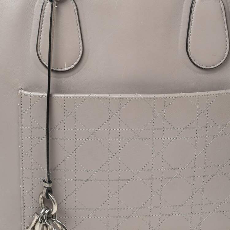 Pre Owned Dior Grey Leather Nappy Diaper Bag