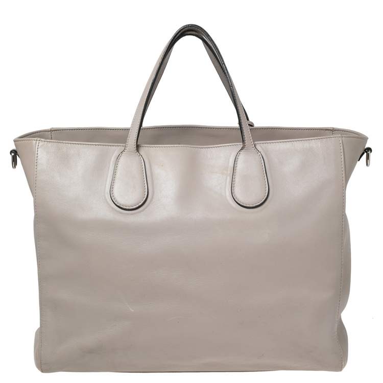 Pre Owned Dior Grey Leather Nappy Diaper Bag