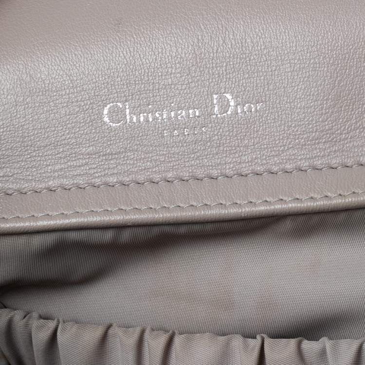 Pre Owned Dior Grey Leather Nappy Diaper Bag