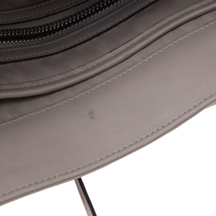 Pre Owned Dior Grey Leather Nappy Diaper Bag