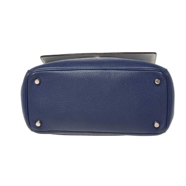 Pre Owned Dior Blue Leather Small Be Dior Flap Top Handle Bag