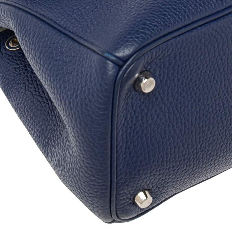 Pre Owned Dior Blue Leather Small Be Dior Flap Top Handle Bag