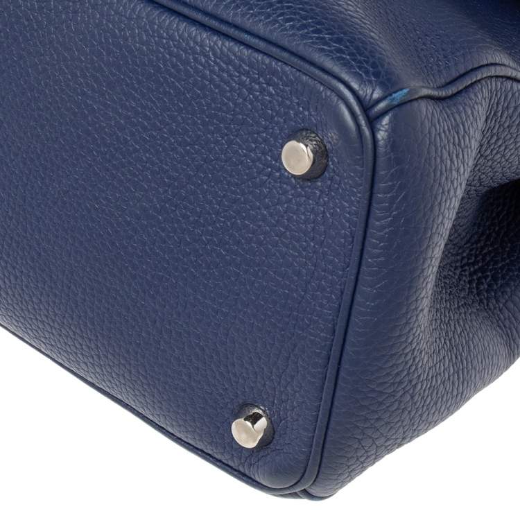 Pre Owned Dior Blue Leather Small Be Dior Flap Top Handle Bag