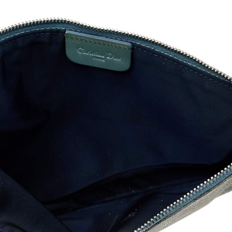 Pre Owned Dior Mint Green Lizard Effect Leather Saddle Bag
