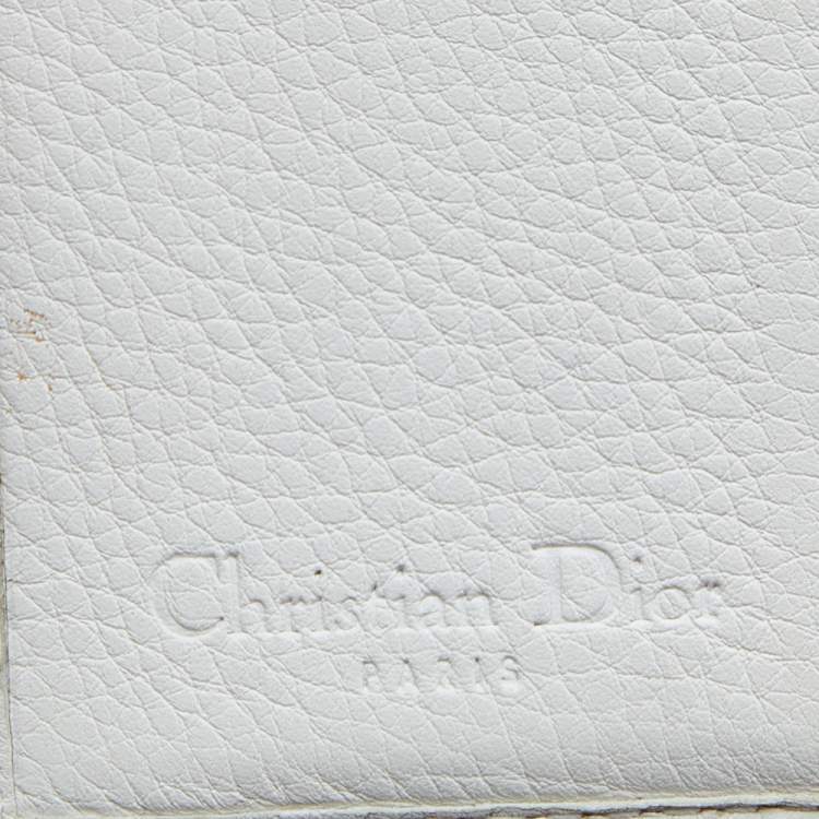 Pre Owned Dior White Cannage Leather French Wallet