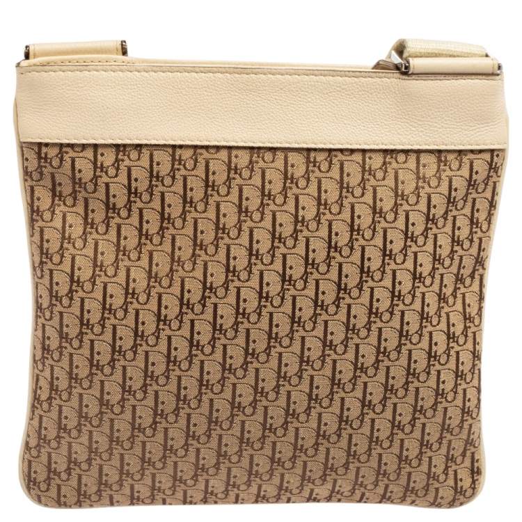 Pre Owned Dior Beige/Brown Oblique Jacquard Canvas Messenger Bag