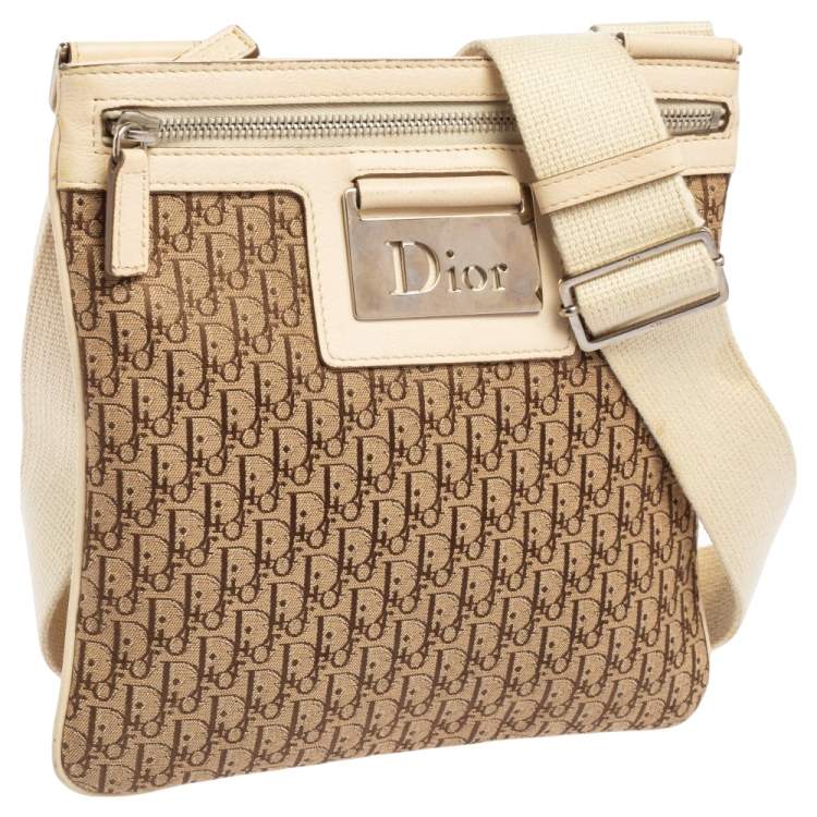 Pre Owned Dior Beige/Brown Oblique Jacquard Canvas Messenger Bag