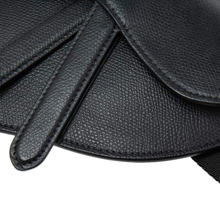 Pre Owned Dior Black Leather Saddle Belt Bag