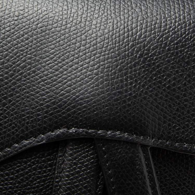 Pre Owned Dior Black Leather Saddle Belt Bag