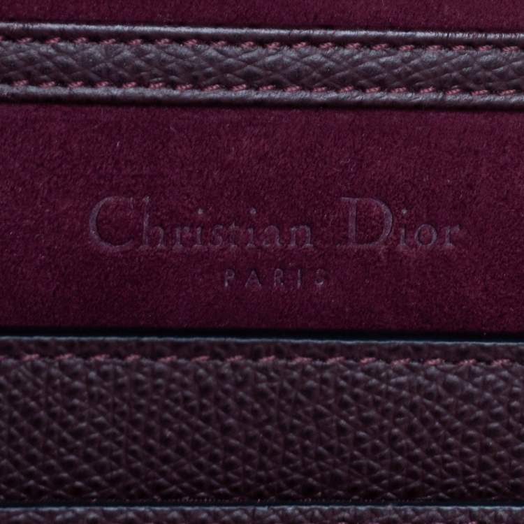 Pre Owned Dior Burgundy Leather Saddle Chain Flap Shoulder Bag