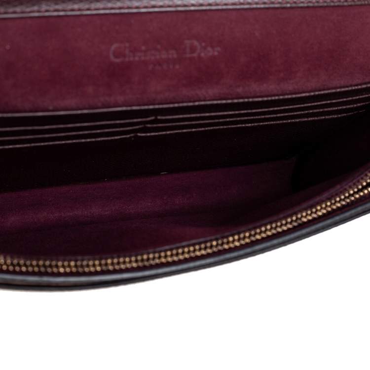 Pre Owned Dior Burgundy Leather Saddle Chain Flap Shoulder Bag