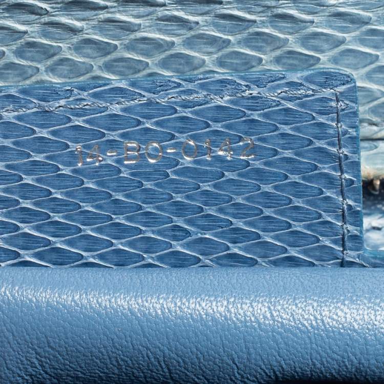 Pre Owned Dior Blue Python Large Lady Dior Tote
