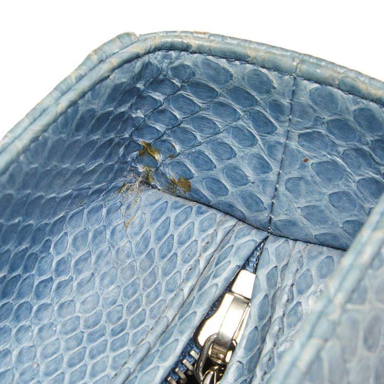 Pre Owned Dior Blue Python Large Lady Dior Tote