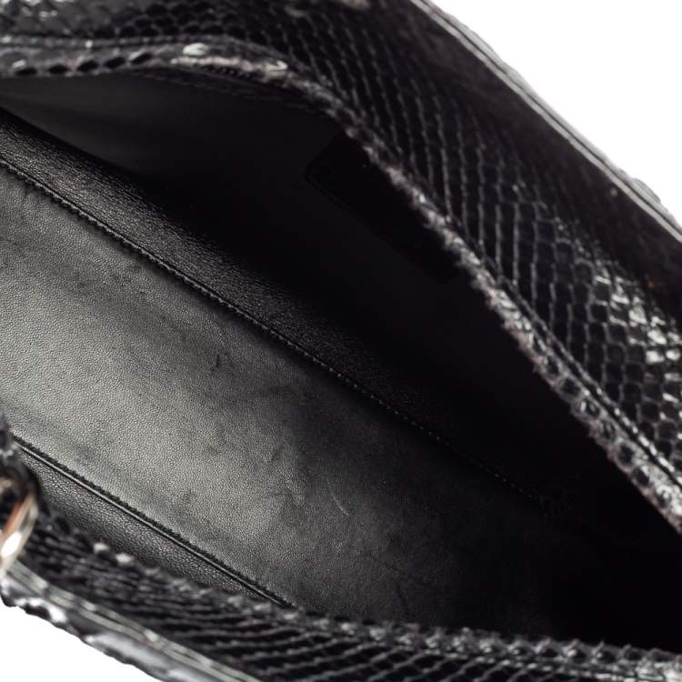 Pre Owned Dior Black Python Large Lady Dior Tote