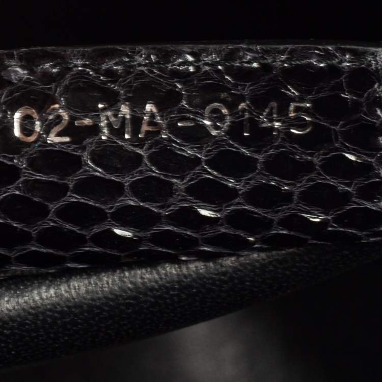 Pre Owned Dior Black Python Large Lady Dior Tote
