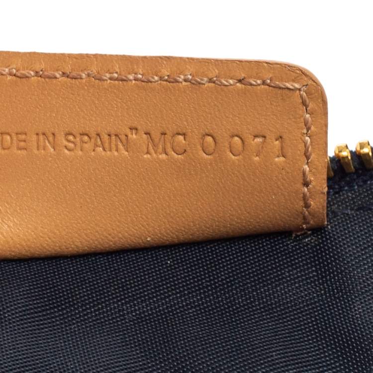 Pre Owned Dior Navy Blue Denim Saddle Pochette Bag