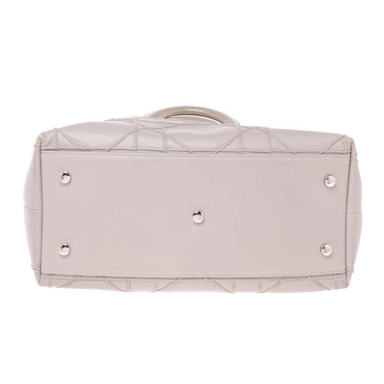 Pre Owned Dior Pale Lilac Cannage Leather Granville Tote 
