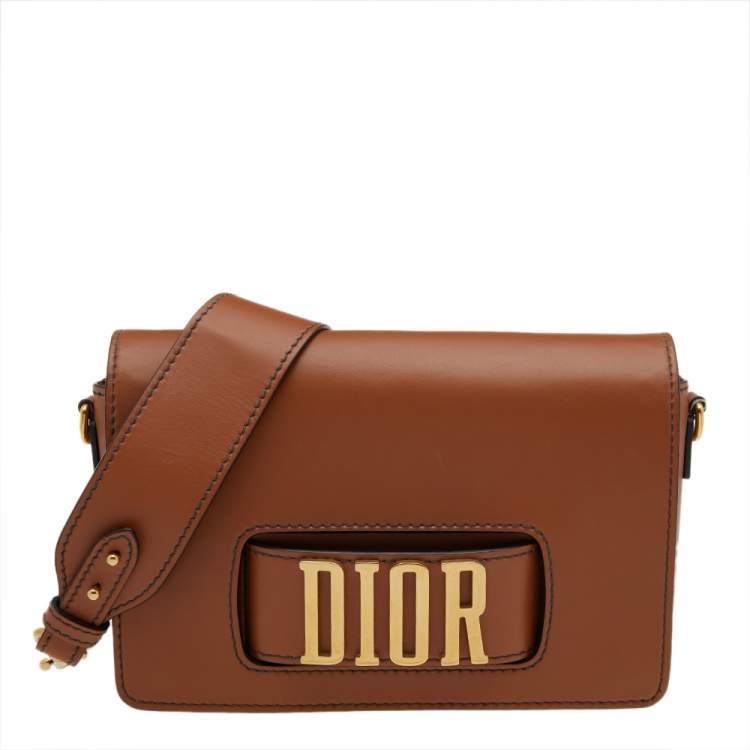 Dior Vintage  Oblique Shoulder Bag  Brown Beige  Leather Handbag   Luxury High Quality  Avvenice
