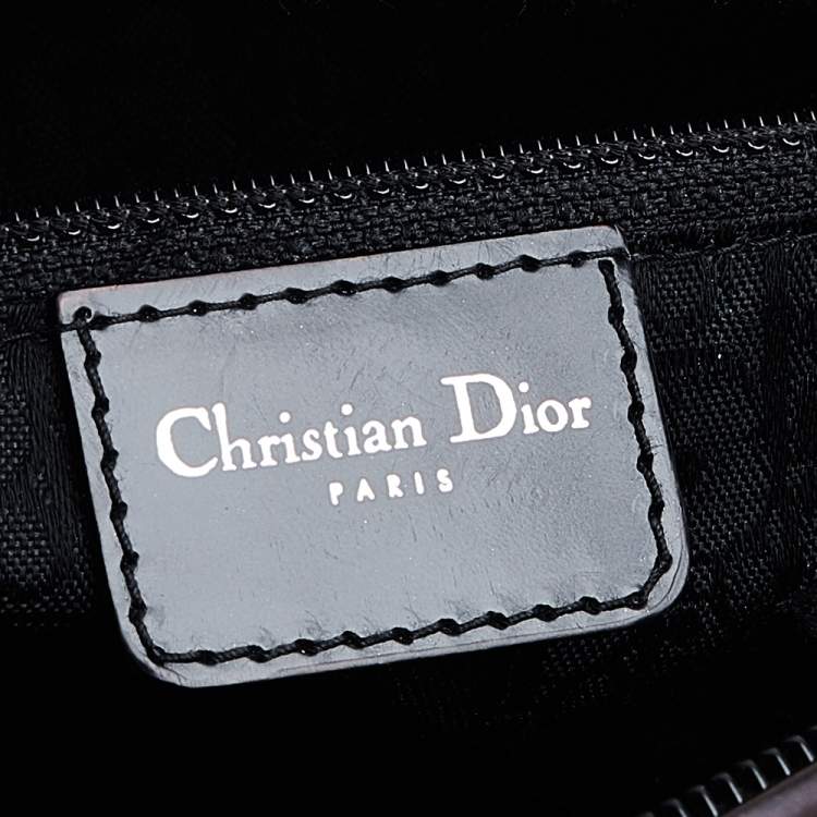 Pre Owned Dior Black Leather Gambler Dice Bowler Bag