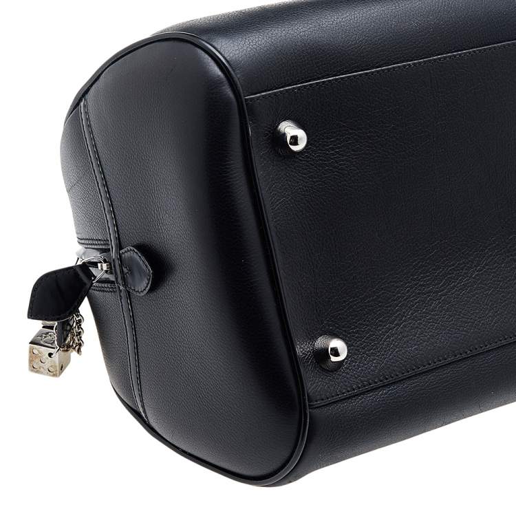 Pre Owned Dior Black Leather Gambler Dice Bowler Bag