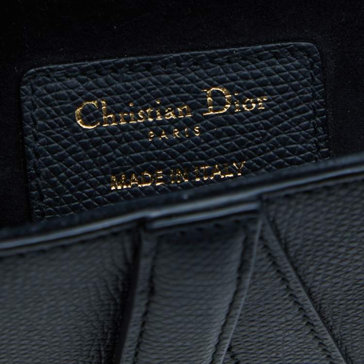 Pre Owned Dior Black Leather Mini Saddle Bag