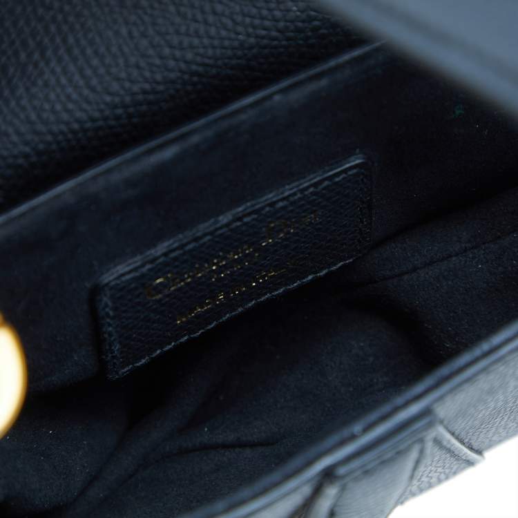 Pre Owned Dior Black Leather Mini Saddle Bag