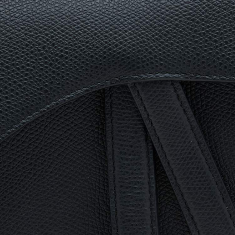 Pre Owned Dior Black Leather Mini Saddle Bag