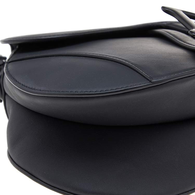 Pre Owned Dior Black Ultramatte Leather Saddle Bag