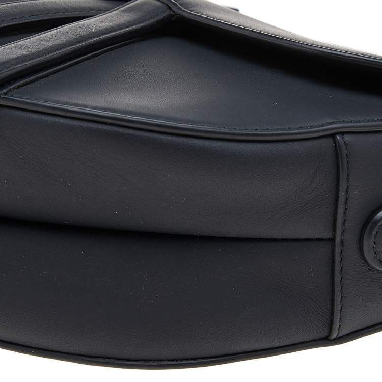 Pre Owned Dior Black Ultramatte Leather Saddle Bag