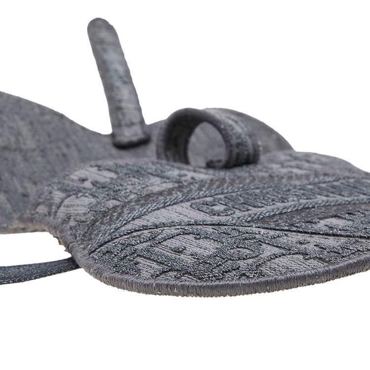 Pre Owned Dior Grey Oblique Embroidered Canvas Saddle Belt Bag