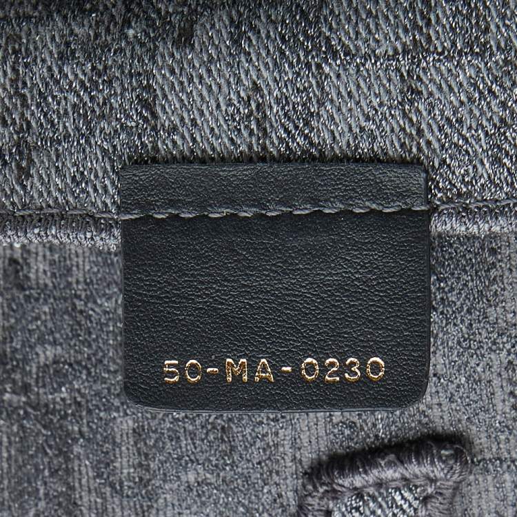 Pre Owned Dior Grey Oblique Embroidered Canvas Saddle Belt Bag