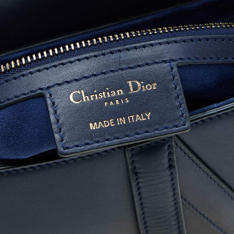 Pre Owned Dior Blue Leather Saddle Shoulder Bag