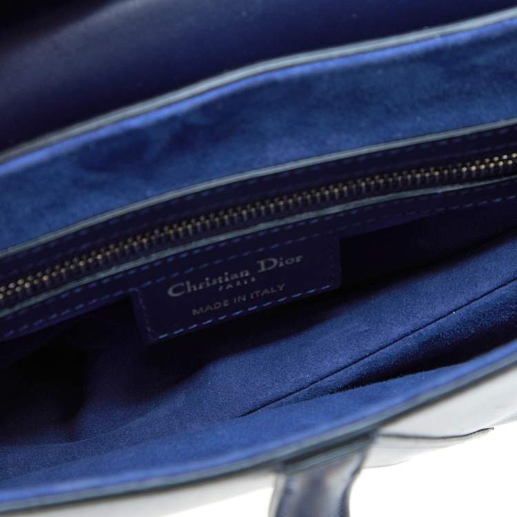 Pre Owned Dior Blue Leather Saddle Shoulder Bag