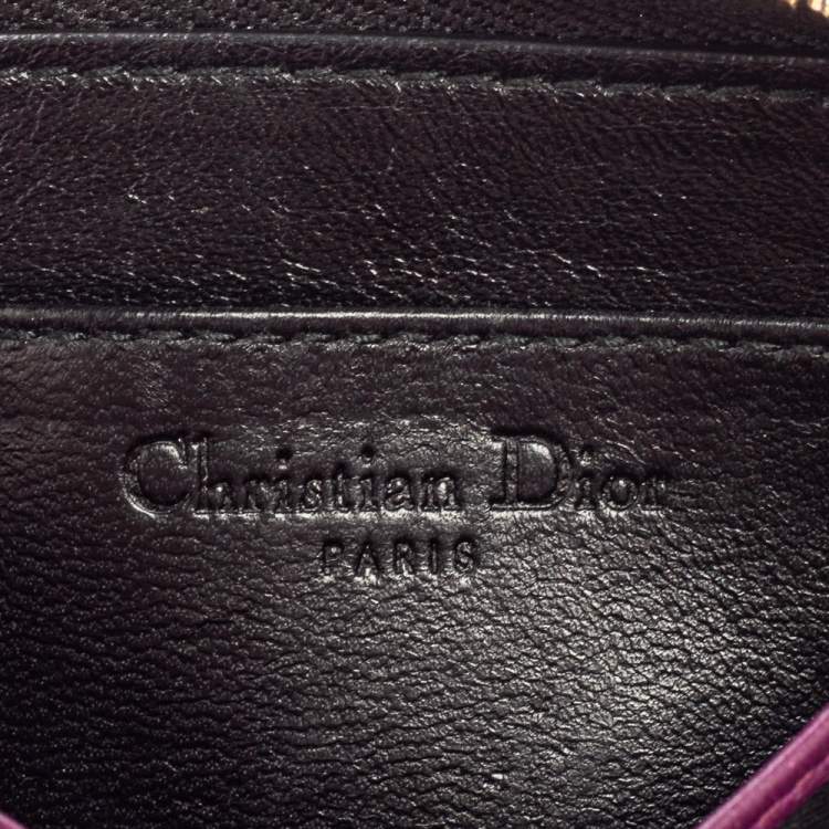 Pre Owned Dior Black Cannage Leather Lady Dior Multi Card Holder