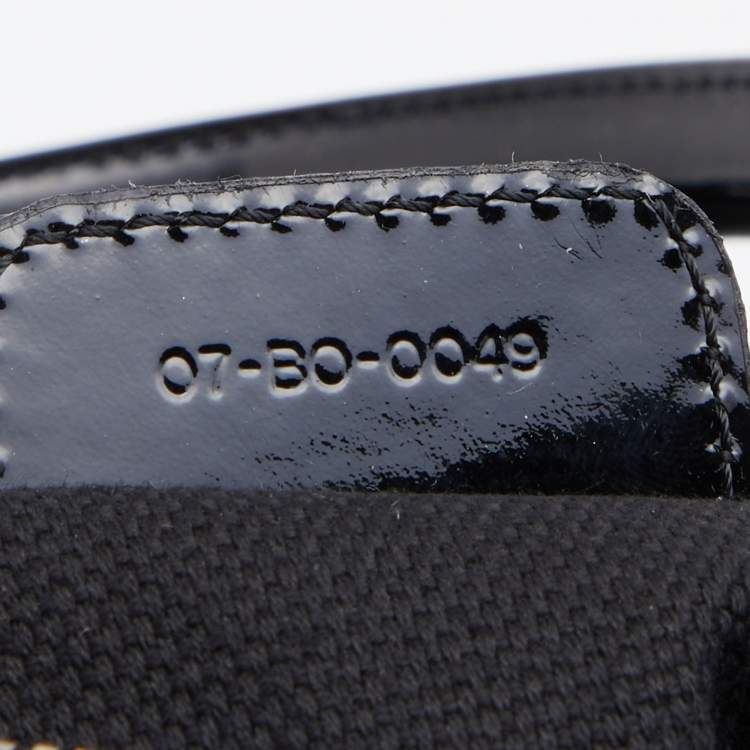 Pre Owned Dior Black Oblique Patent Leather Boston Bag