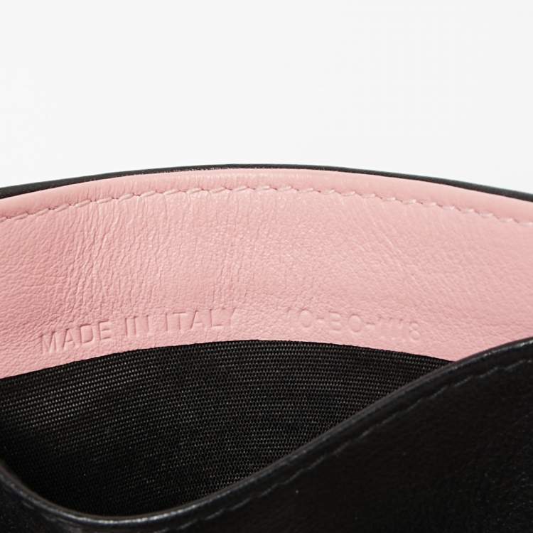 Pre Owned Dior x Kaws Black/Pink Leather Bees Cardholder