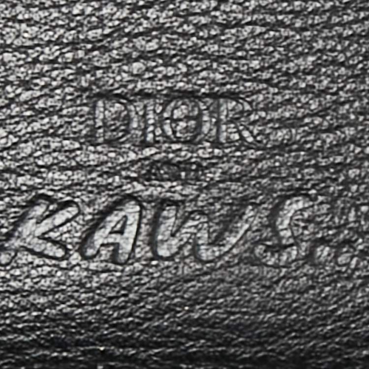 Pre Owned Dior x Kaws Black/Pink Leather Bees Cardholder