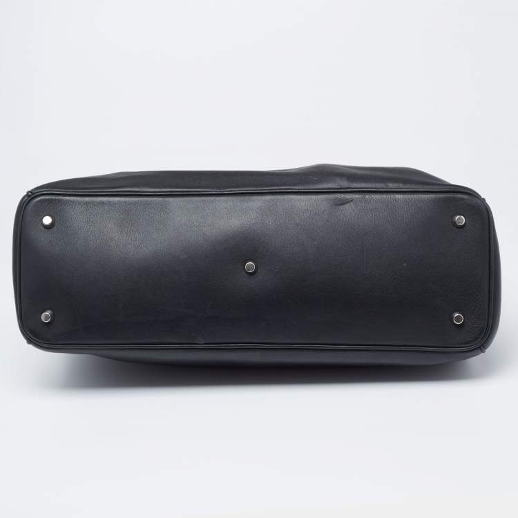 Pre Owned Dior Black Leather Extra Large Diorissimo Shopper Tote